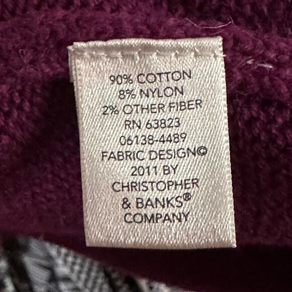 Vintage Christopher & Banks Purple Holiday Half Zip Sweater - Picture 5 of 5